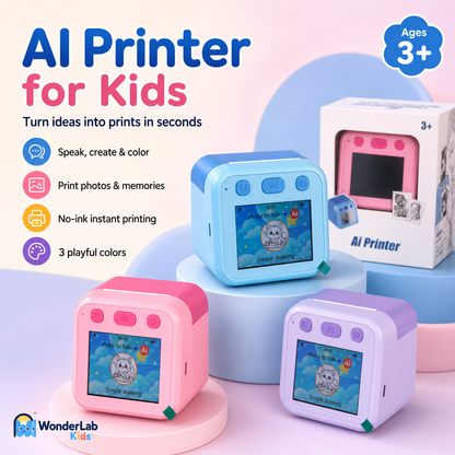 WonderLab AI Mini Portable Thermal Printer (Creative Drawing Toy)