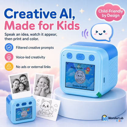 WonderLab AI Mini Portable Thermal Printer (Creative Drawing Toy)