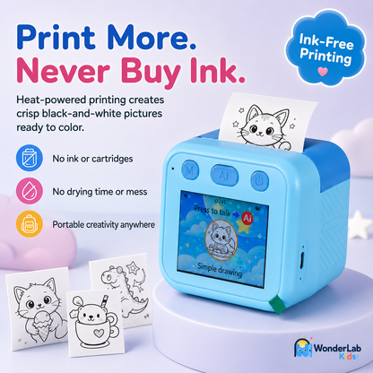 WonderLab AI Mini Portable Thermal Printer (Creative Drawing Toy)