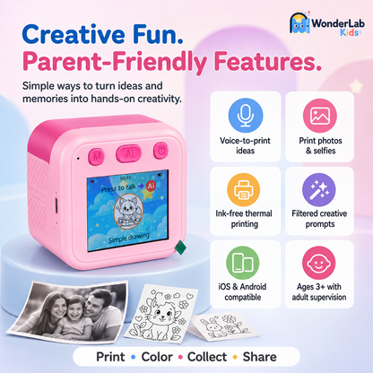 WonderLab AI Mini Portable Thermal Printer (Creative Drawing Toy)
