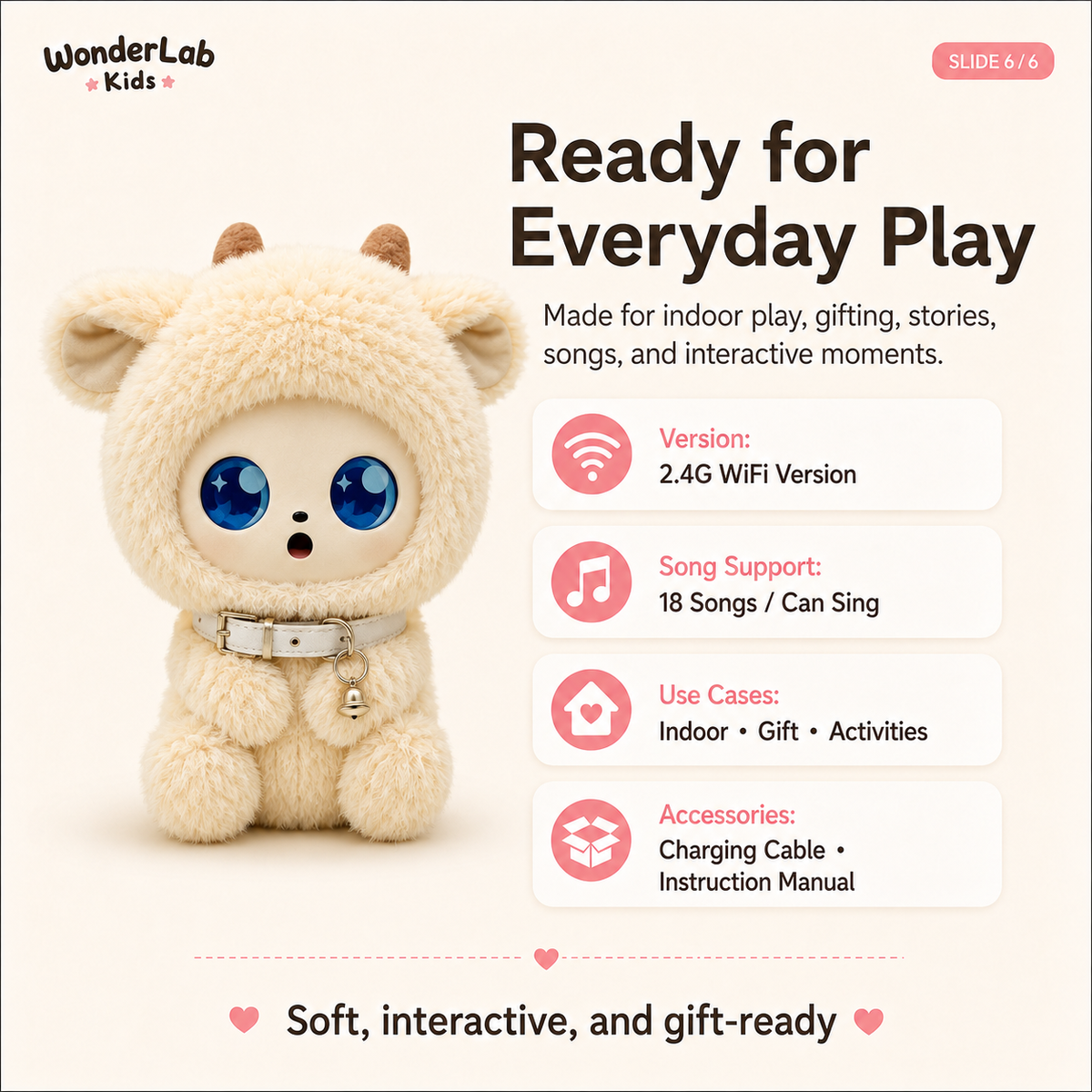 WonderLab TalkBuddy Kids Learning Plush Toy